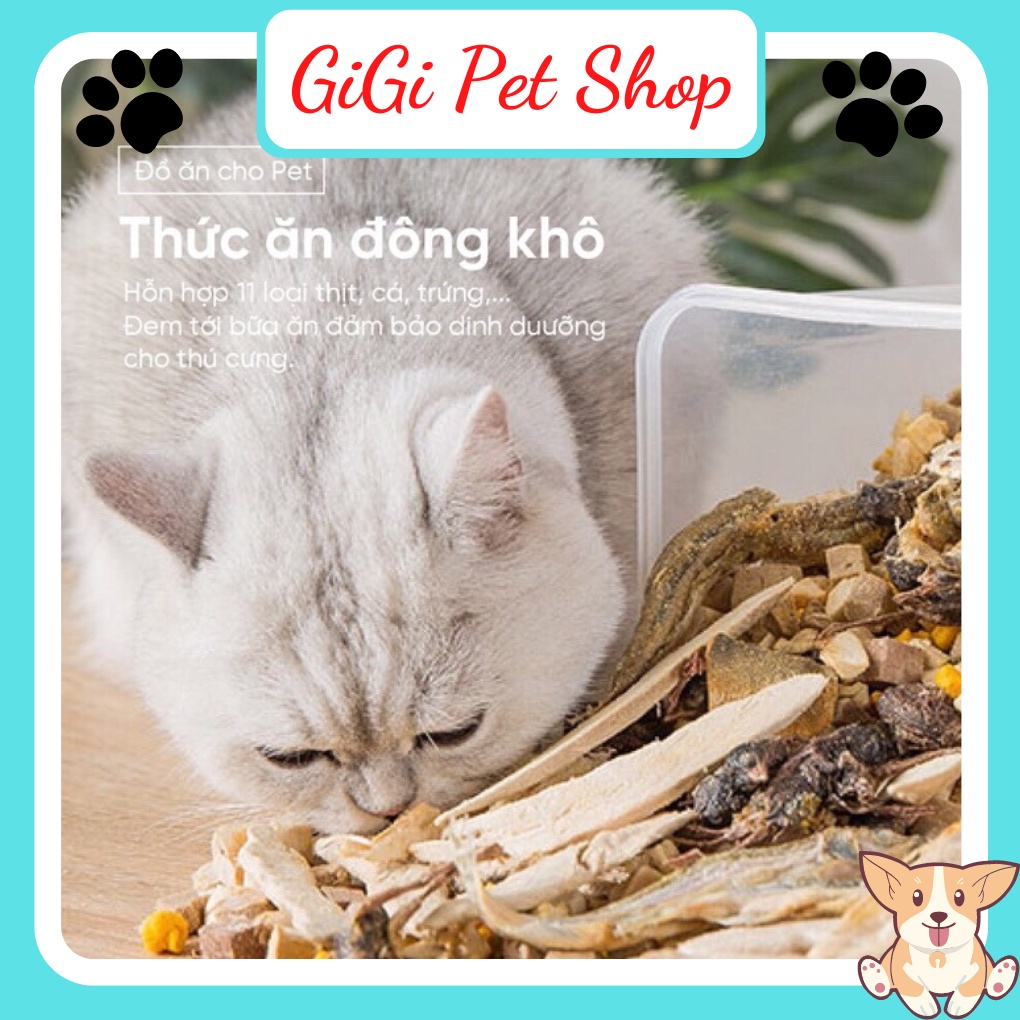 Thức ăn đông khô hộp 670g thơm ngon thức ăn cho thú cưng bổ sung dinh dưỡng phù hợp mọi lứa tuổi chó mèo - GiGi Pet Shop
