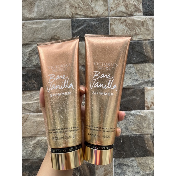 Kem dưỡng da VICTORIA'S SECRET Bare Vanilla Shimmer Fragrance lotion 236ml. Hương Vani kim tuyến ngọt ngào