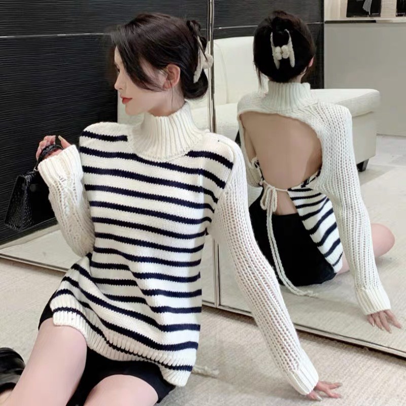 Áo Len Cổ Lọ Dày Dặn, Kiểu Dáng Cách Điệu Khoe Lưng Trần Quyến Rũ, Đường May Tỉ Mỉ Chắc Chắn 🕊️