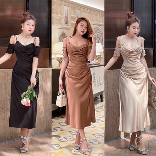 Đầm hai dây rớt vai xinh xắn. Hàng TK