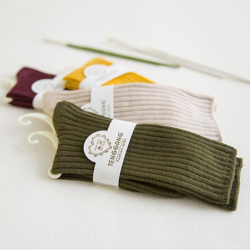 Iconic Đôi Vớ Cotton Màu Trơn Cổ Vừa Cắt Đôi Dành Cho Nữ Vẽ Phá Cách ruiyan