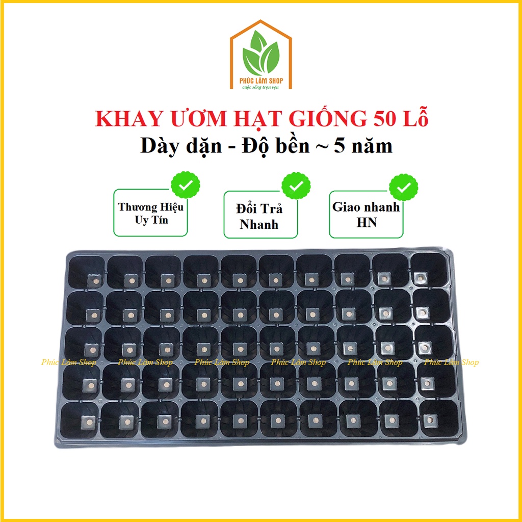 Khay ươm hạt giống 50 lỗ loại tốt, vỉ ươm cây con, khay nhựa ươm hạt mầm rau củ quả và hoa hiệu quả - Phúc Lâm Shop