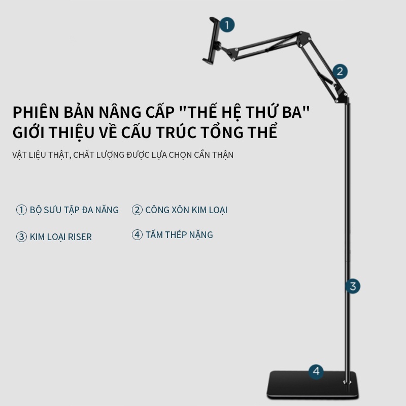 360 Xoay Lazy Arm Universal Nhôm Điện Thoại Di Động Và Máy Tính Bảng Giá Đỡ Lò Xo Giá Đỡ Sàn NB-LDCZJ