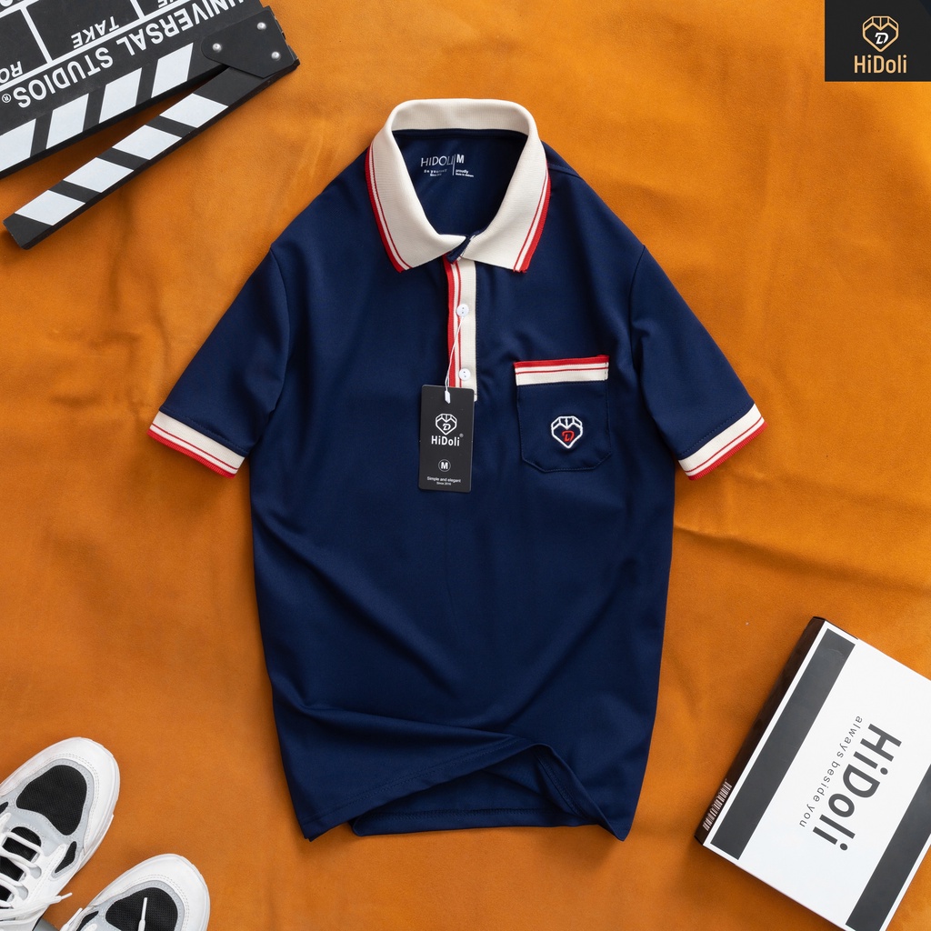 Áo thun nam cổ bẻ chất liệu vải cá sấu Cotton, áo polo nam nữ có TÚI 2023 lên dáng chuẩn đẹp 02