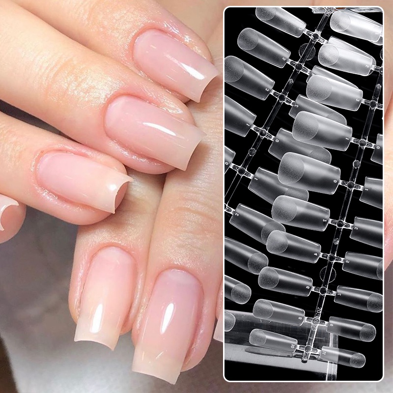 Hộp 120 móng tay giả UR SUGAR màu sắc trong suốt mờ độc đáo