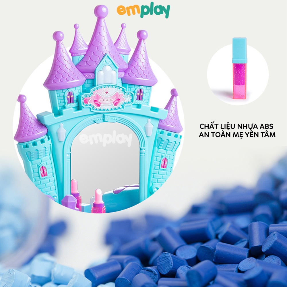 (Summer Sale 50%) Đồ chơi trang điểm lâu đài cỡ lớn Emplay có đèn và âm thanh chất liệu ABS cao cấp an toàn