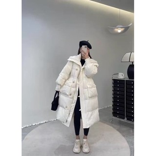 Áo phao dáng dài cổ phối đại hàn