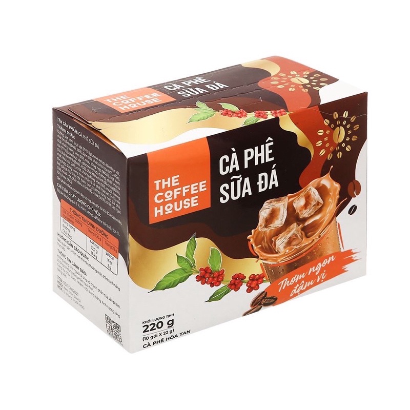 Cà Phê Sữa Đá Hòa Tan The coffee House, hộp 220gr/ 10 gói cà phê . HSD: 01.2024