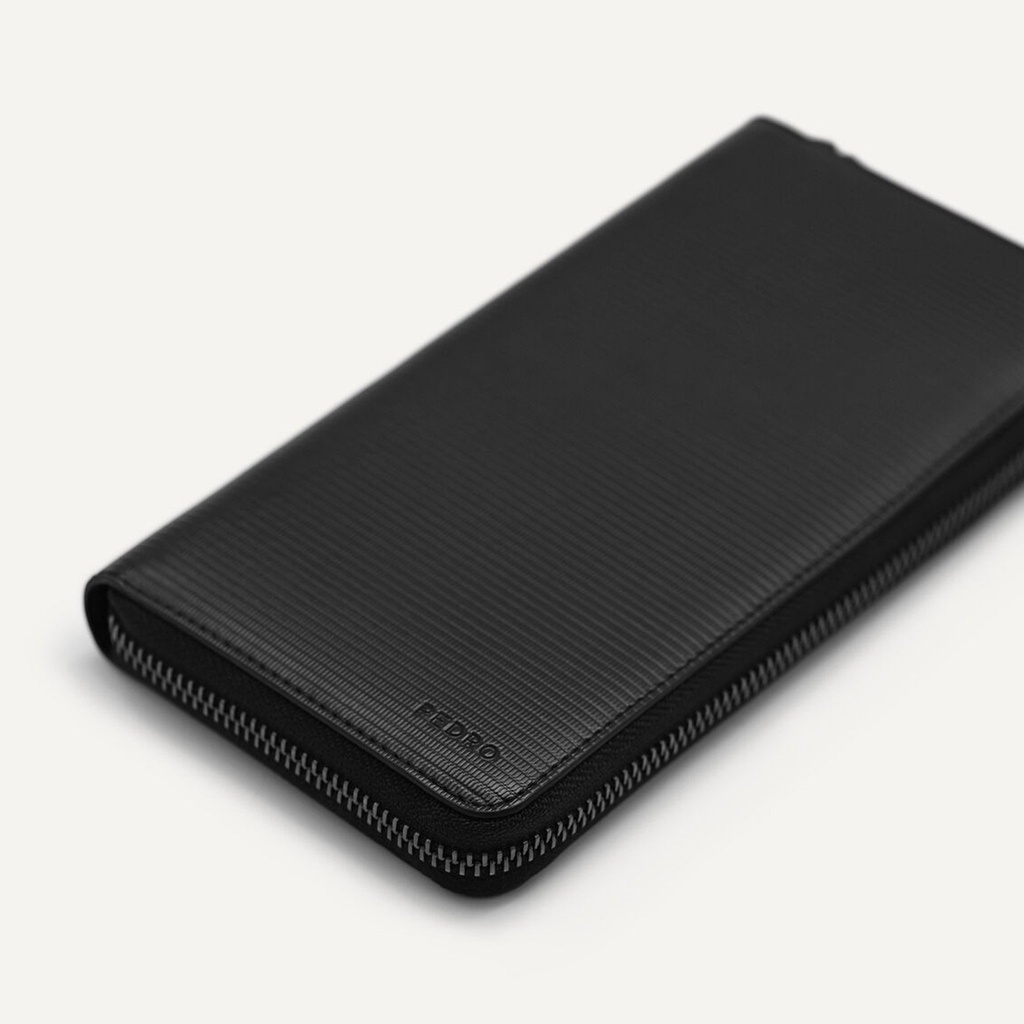 Ví Da Nam - Ví Dài Cầm Tay Nam Chất Liệu Da Cao Cấp, Nhiều Ngăn Chứa Tiện Lợi Textured Long Leather Wallet PM