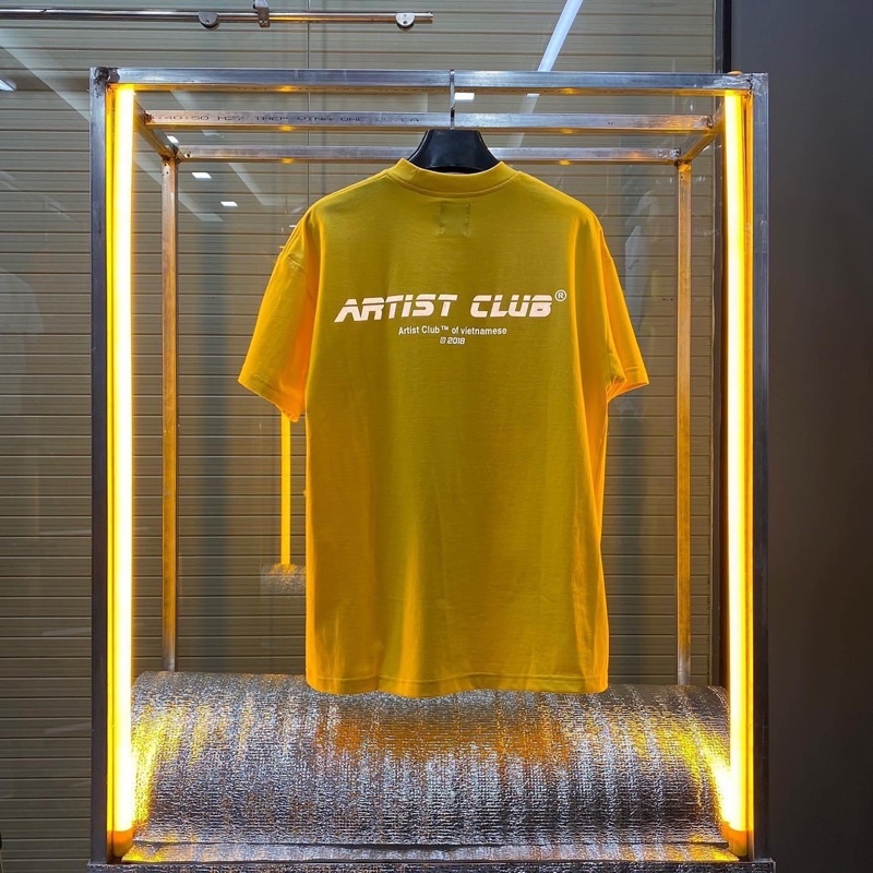 Áo thun T-shirt Oversized hình in phản quang Artist Club REFLECTIVE VÀNG
