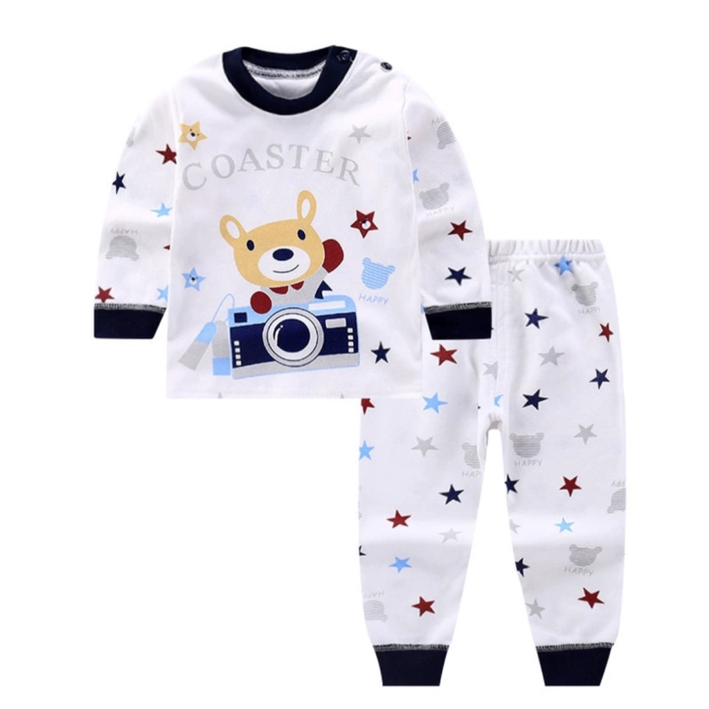 Bộ thu đông cho bé NINOKID1902 in hình ngộ nghĩnh cotton mềm và ấm, Bộ dài tay cho bé trai bé gái 1 2 3 4 tuổi