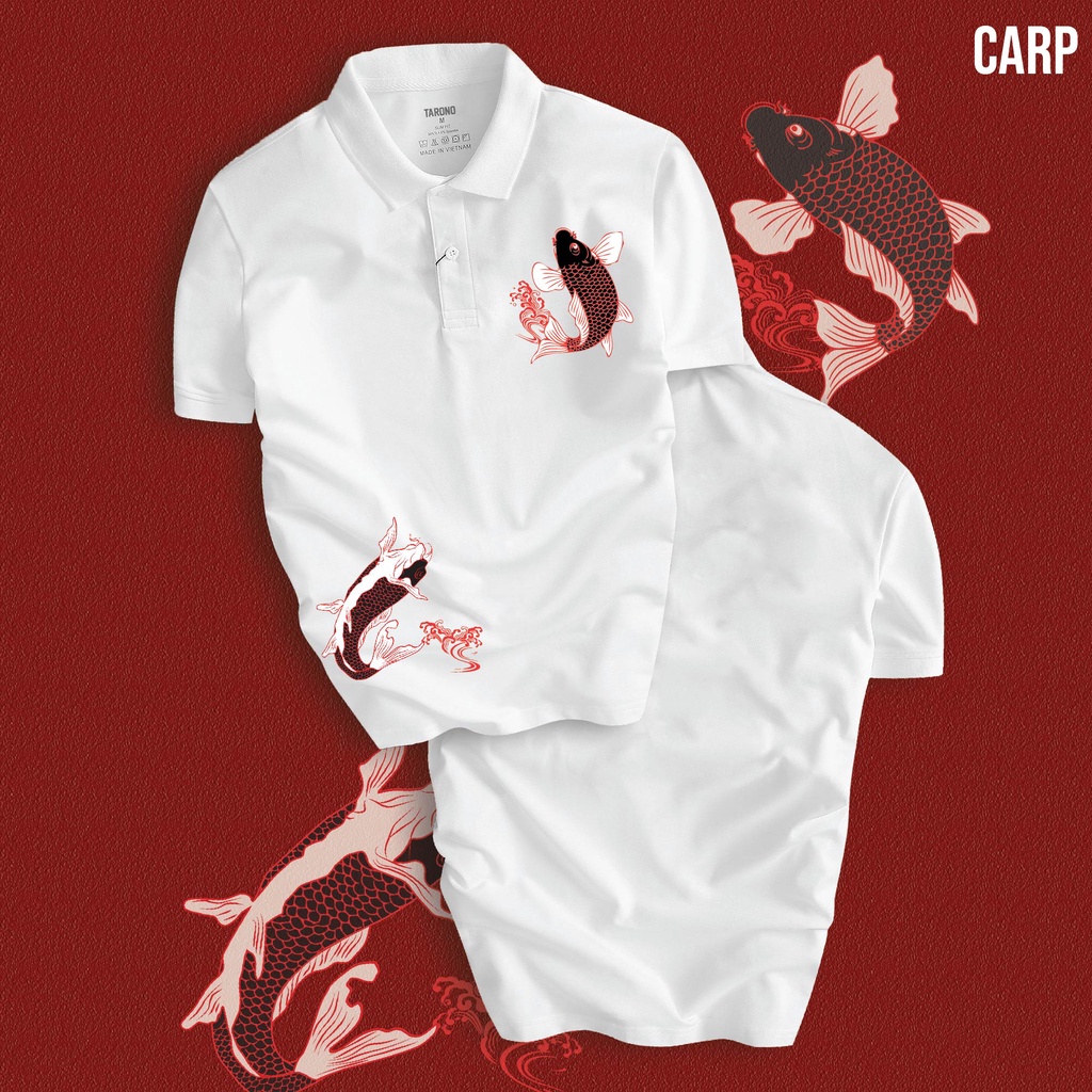 Áo Polo CÁ CHÉP HOÁ RỒNG nam nữ cổ bẻ vải xịn Unisex, trẻ trung, thanh lịch CARP