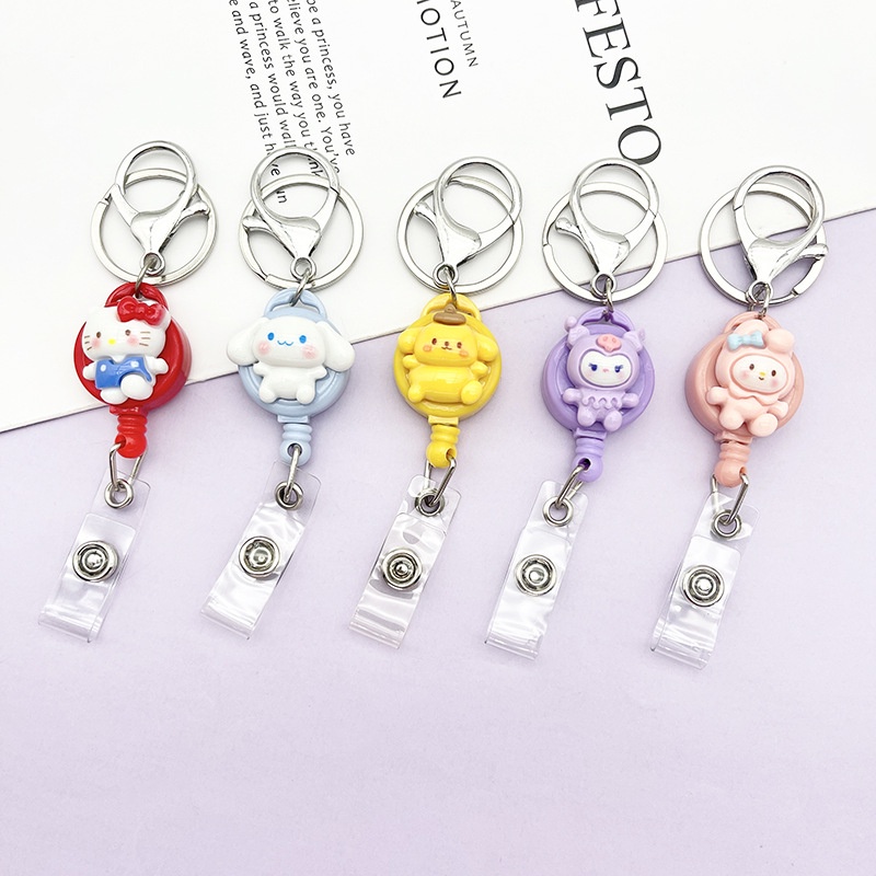 Móc Khóa Họa Tiết Hoạt Hình Melody ID Rolling Có Thể Thu Gọn