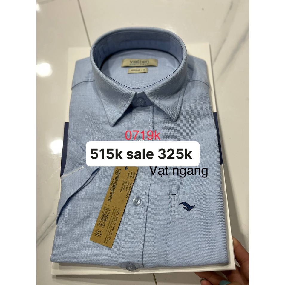 Việt tiến áo sơ mi vạt ngang giá 515k sale 325k -xả Tết thu hồi vốn