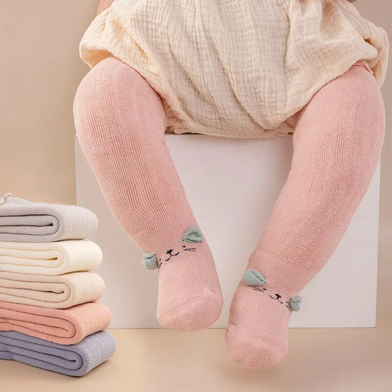 Vớ Giữ Ấm Chống Trượt Bằng Vải Bông Dày Dặn Họa Tiết Hoạt Hình Dễ Thương Cho Bé 0-3 Tuổi