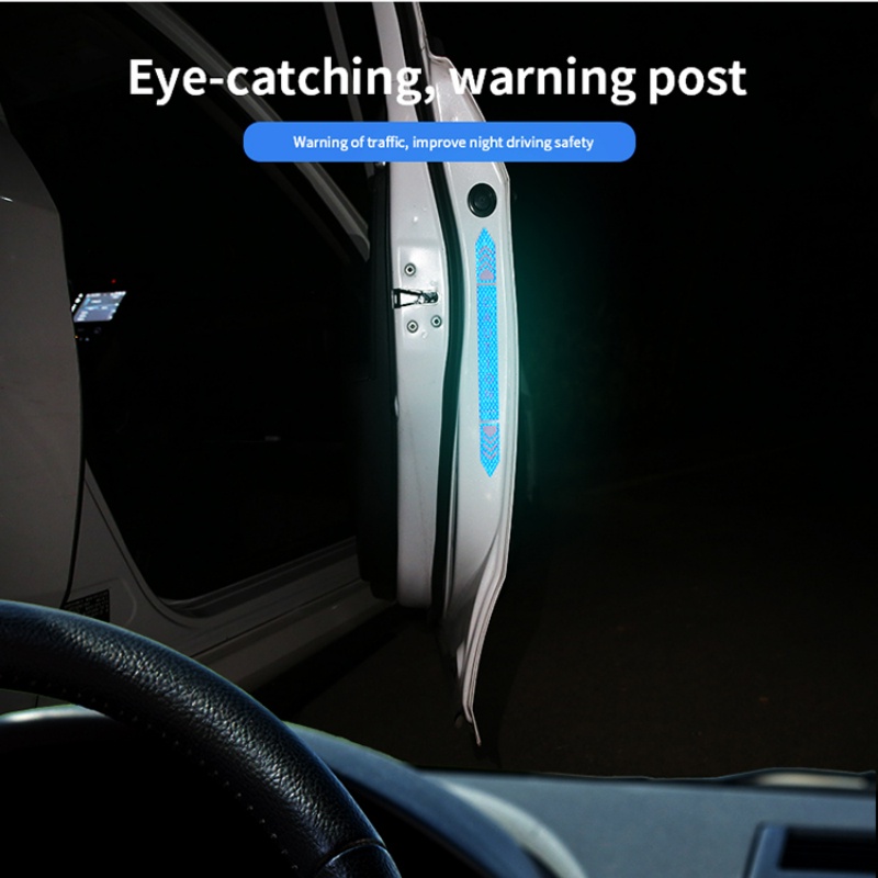 Bộ 4 Miếng Dán Phản Quang Cảnh Báo An Toàn Chống Va Chạm Cho Cửa Xe Hơi