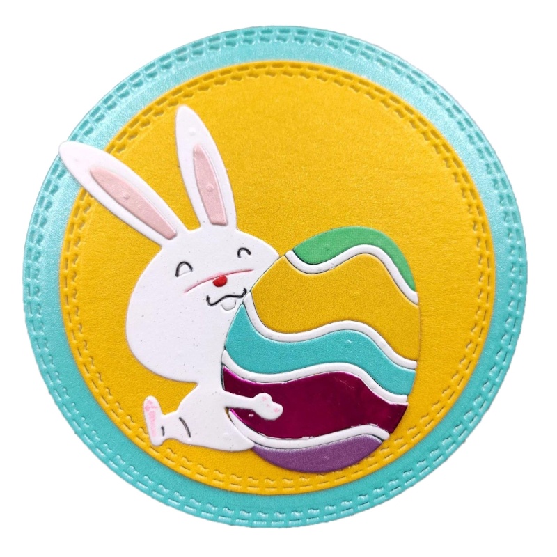 Khuôn Cắt Giấy Kim Loại Hình Thỏ Phục Sinh Xinh Xắn