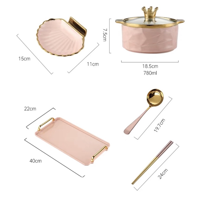 sét đồ ăn mì sang trọng phong cách bắc âu