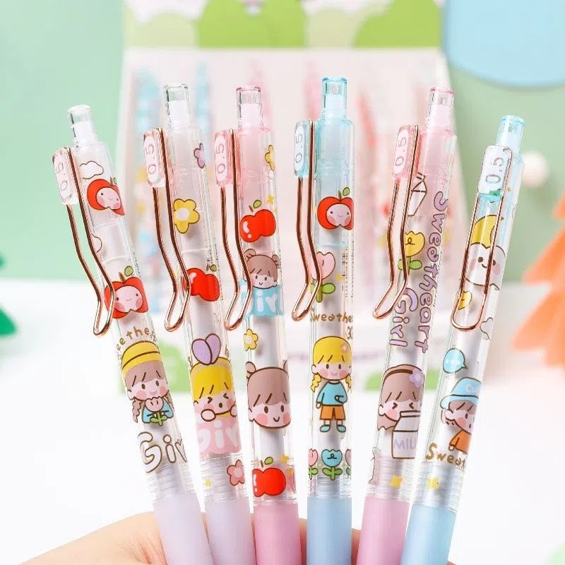 Bút Mực Gel Ngòi 0.5mm Họa Tiết Hoạt Hình Dễ Thương