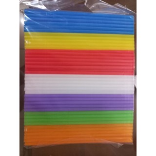 Ống hút nhiều màu, thẳng, không nhọn (gói 200gr) | Multi-coloured plastic straight drinking straws, non-collapsible