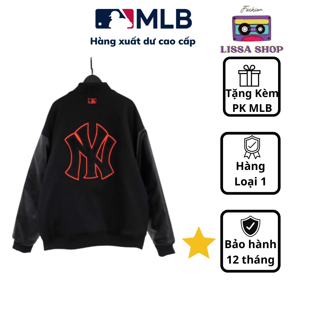 Áo khoắc bomber MLB NY da dạ chất liệu cao cấp