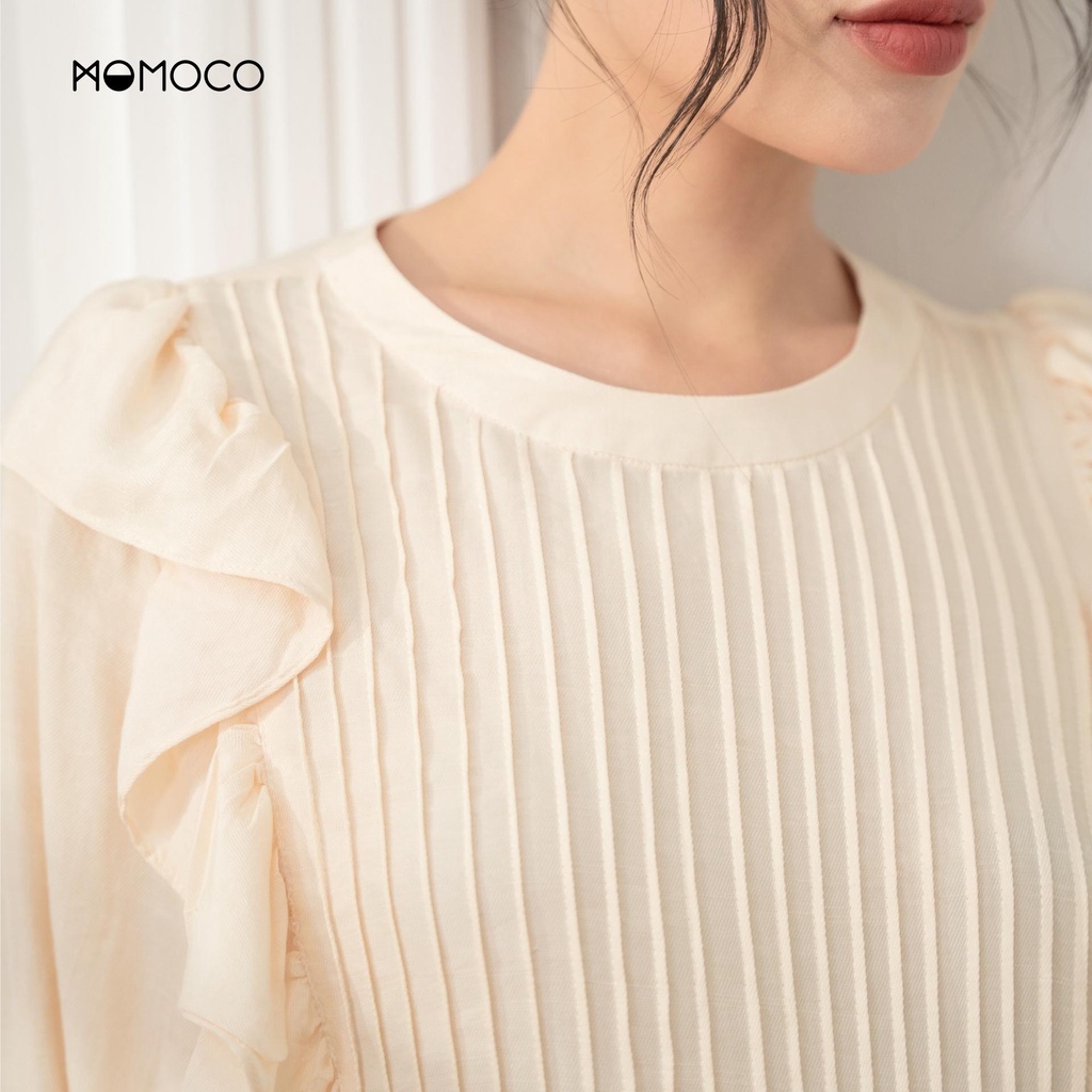 Áo Sơ Mi Dài Tay MOMOCO Cổ 3cm Mí Trước Chất Liệu Đũi Lanh Mềm Mại M2918
