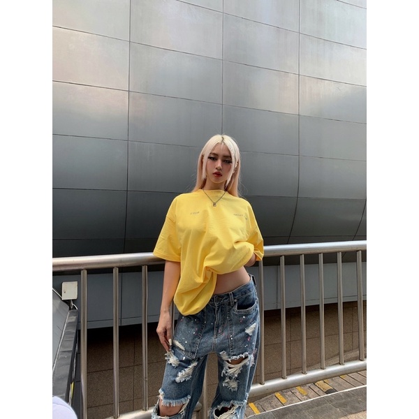 Áo thun T-shirt Oversized hình in phản quang Artist Club REFLECTIVE VÀNG