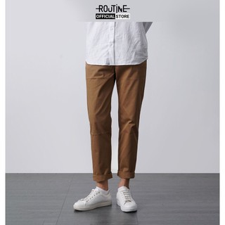 Quần kaki nam trơn form slim crop - routine 10f21pca002c