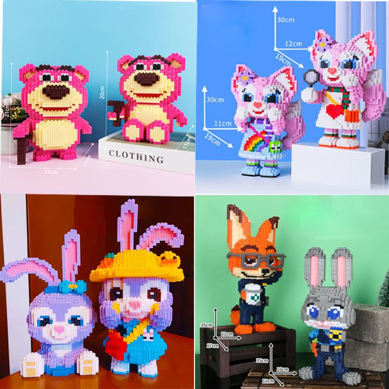 combo 2 gấu thỏ, gấu dâu, cáo (tặng búa + 1 con nhỏ)