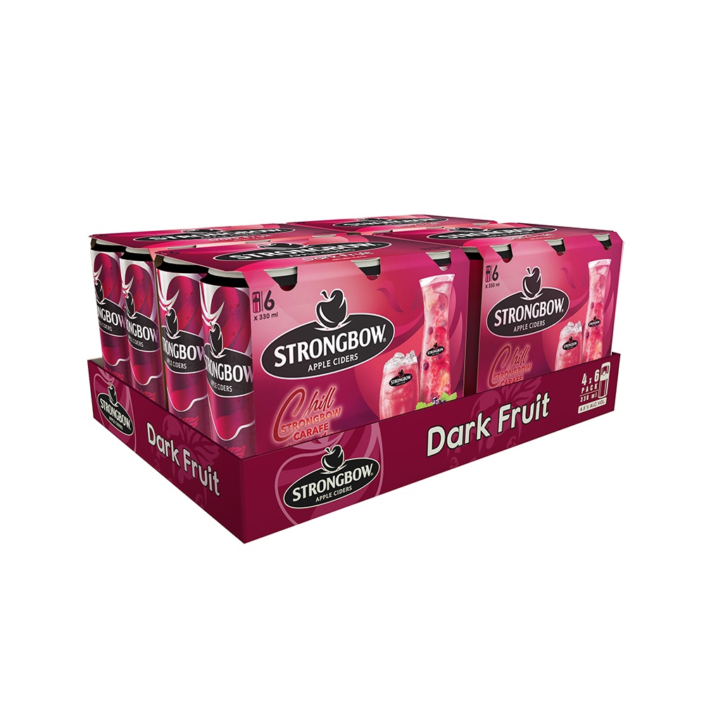 HỎA TỐC HCM - Combo 3 Thùng 24 lon nước táo lên men Strongbow Vị Dâu đen 330ml/lon