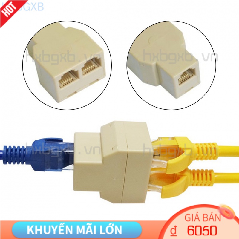 Đầu chia cáp mạng lan RJ45 1 sang 2 nhỏ gọn tiện dụng cho gia đình / văn phòng