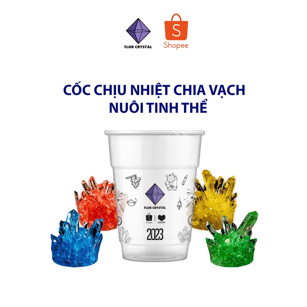 Cốc nhựa chia vạch thể tích chịu nhiệt độ cao nuôi tinh thể 360ml 700ml