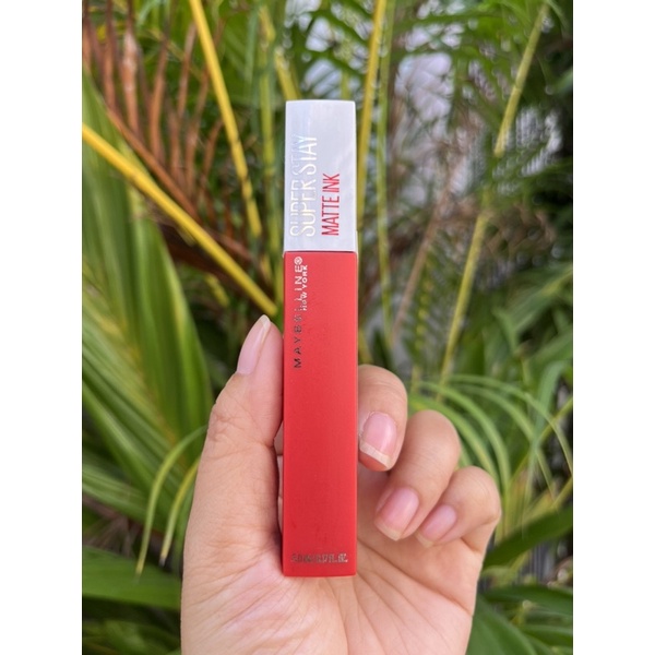 Son kem lì maybelline super stay matte ink lipstick  330 innovator. cam đỏ tươi 5ml