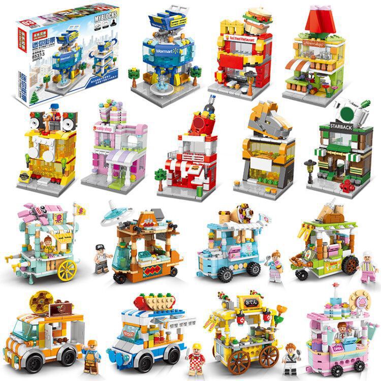 Bộ Đồ Chơi Lắp Ráp Mô Hình Khung Cảnh Đường Phố Mini