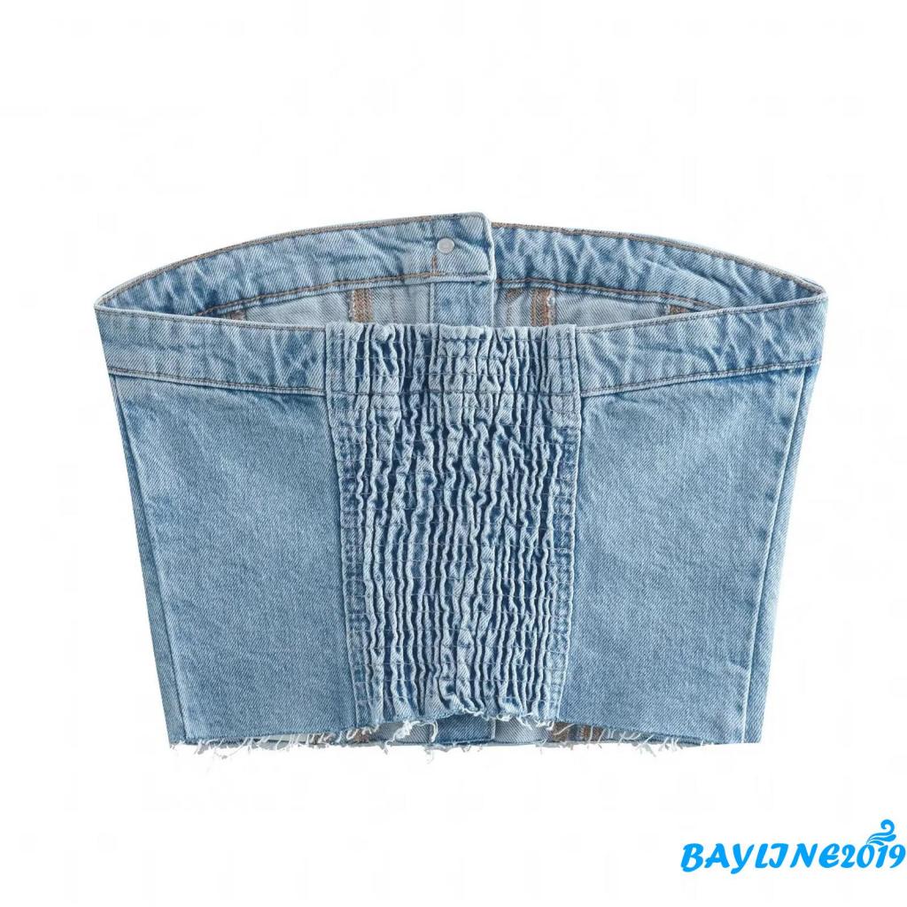 Áo Denim Không Tay Dáng Ngắn Phối Nút Thời Trang Đường Phố Dành Cho Nữ