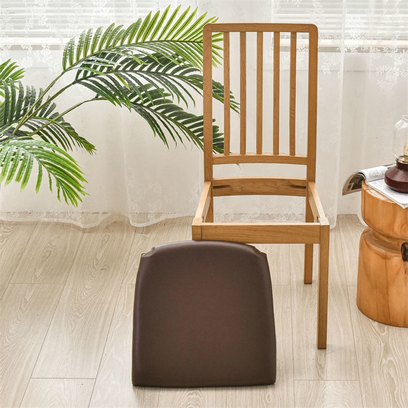 Vỏ Bọc Ghế Ngồi Bàn Ăn / Văn Phòng Hình Vuông Bằng Da PU Co Giãn Chống Thấm Nước Có Thể Tháo Rời Tiện Dụng