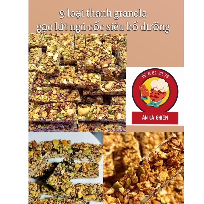 ̣̣( 250gr ) 9 Loại Thanh gạo lứt ngũ cốc siêu bổ dưỡng*Hũ * Ăn là ghiền