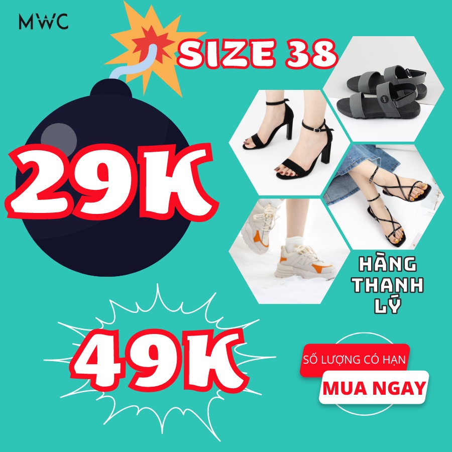 25.12 giày dép nam nữ mwc thanh lý giá rẻ size 38 1 - ảnh sản phẩm 1