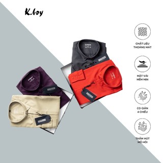 Áo sơ mi tay dài Trơn cao cấp - Bigsize, nhiều màu, tím, xanh biển, đỏ đô - A068(2)