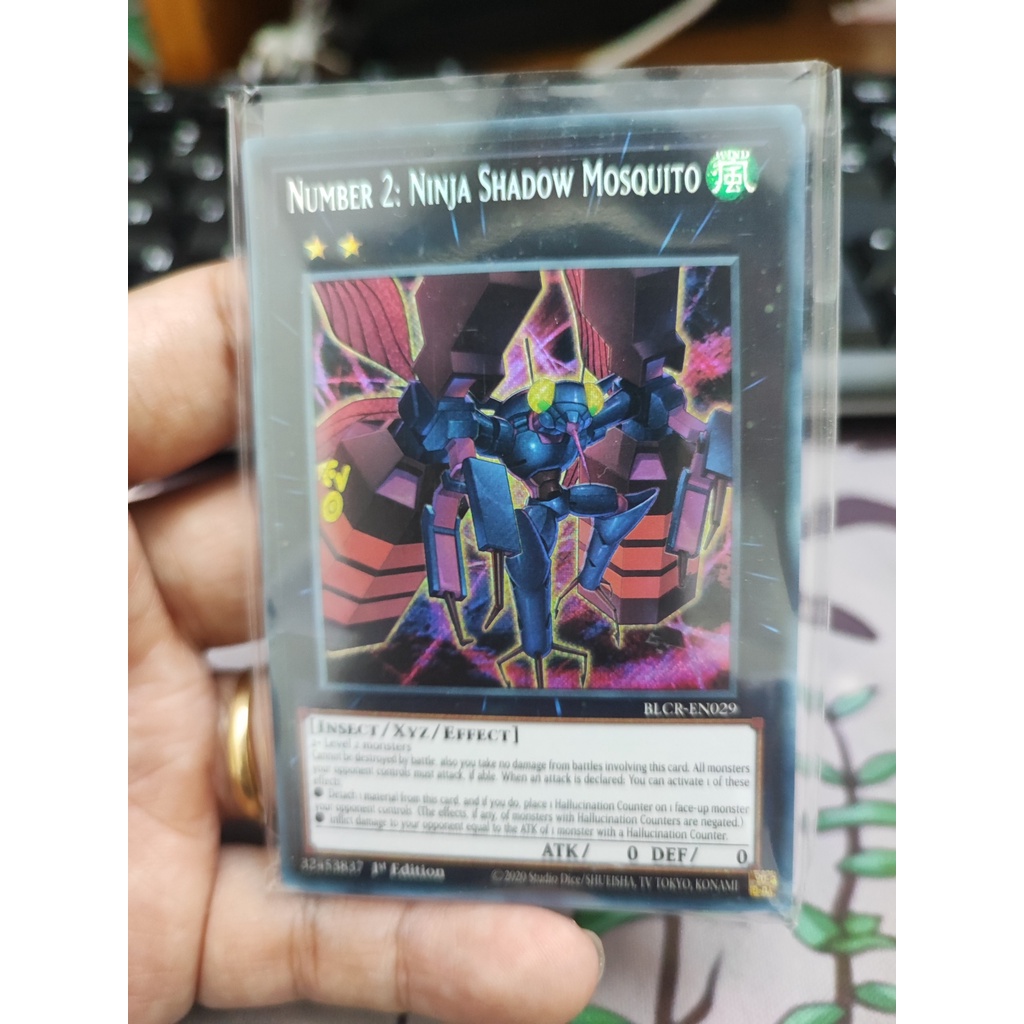 1 lá thẻ bài Number 2: Ninja Shadow Mosquito - BLCR-EN029 - Secret Rare 1st Edition