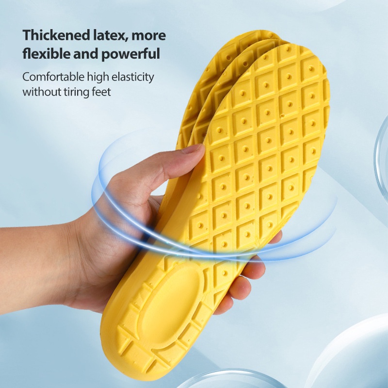 1 Cặp Đế Lót Giày Thể Thao Bằng Cao Su Non Mềm Mại Thoáng Khí Cho Nam Và Nữ  lót giày thể thao êm chân, hai lớp thấm hút mồ hôi, chống hôi chân