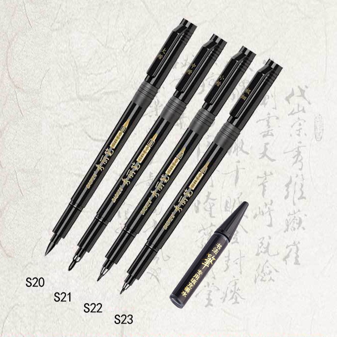 Bút viết thư pháp calligraphy Pkbeoshop , bút lông Baoke mực đen nhiều ngòi siêu bền dùng vẽ trang trí sổ lưu niệm B33