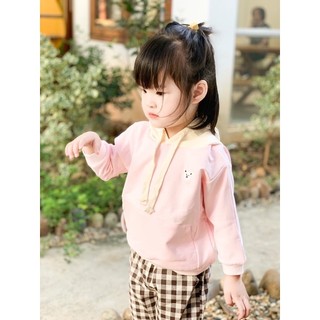 🐻 áo hoodie gấu thêu ngực có mũ tai gấu và có túi trước bụng dành cho bé
