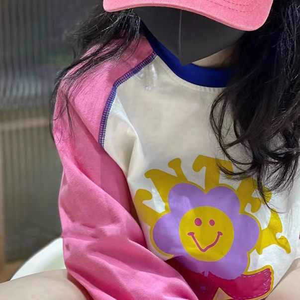 Hàng Mới Về Áo Thun Cotton Mỏng Tay Dài Thoải Mái Phong Cách Hàn Quốc Cho Bé Gái