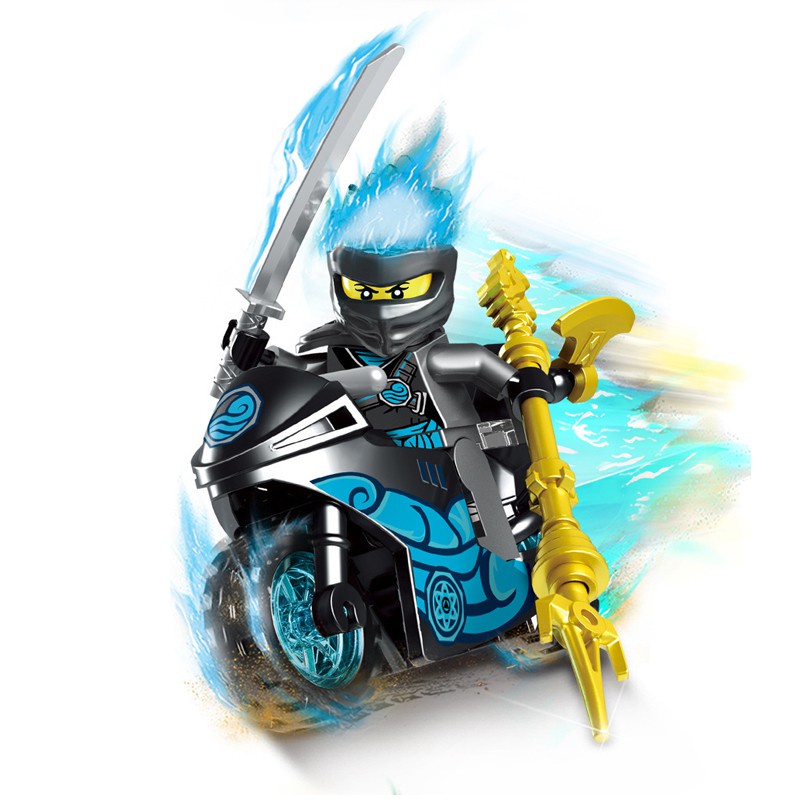 8 Pcs Ninjago xe mô tô Đồ chơi gạch cho trẻ em