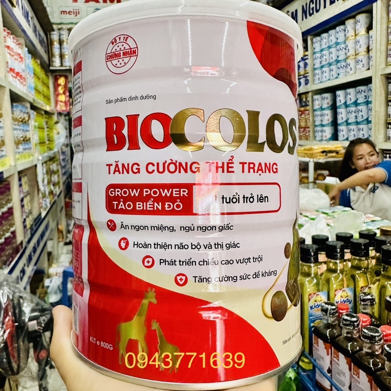 Sữa BIOCOLOS GROW POWER TẢO BIỂN ĐỎ 800g