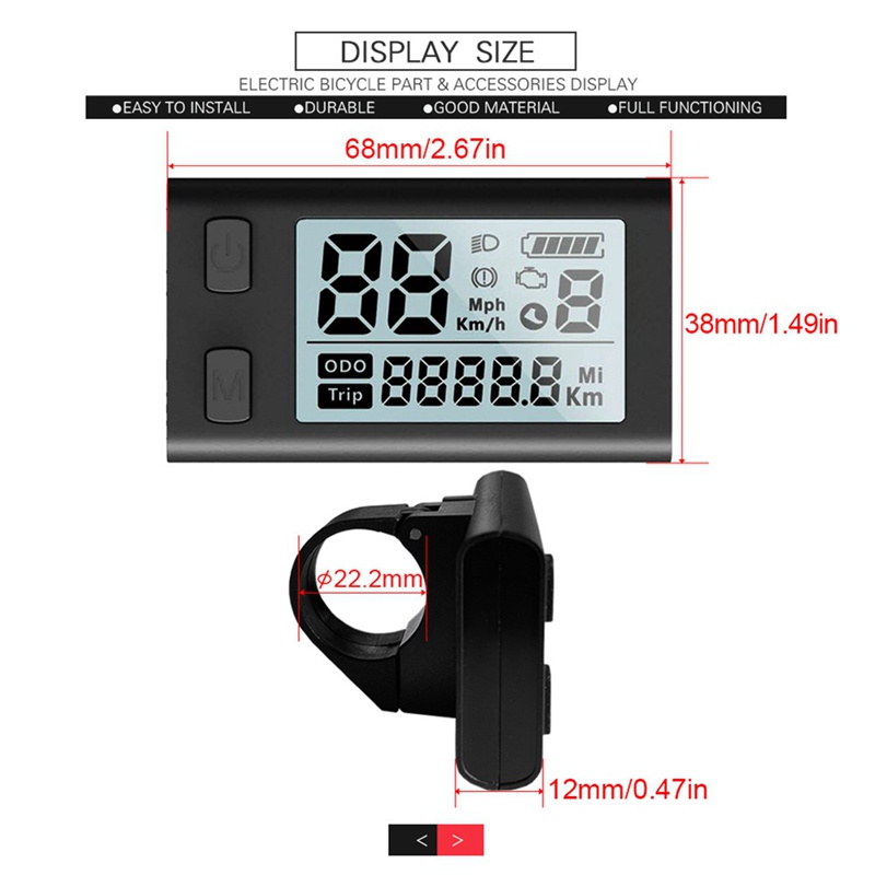 1 Chiếc Xe Đạp Điện 24V-48V Màn Hình LCD 510S Bằng Nhựa Dành Cho BAFANG BBS01 BBS02 BBSHD Mid Drive UART