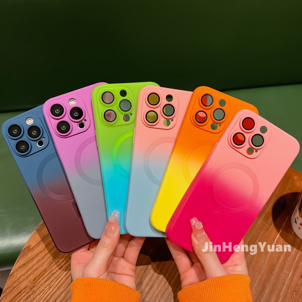 Ốp Điện Thoại Silicon Từ Tính Chống Rơi Cho Iphone 14 Plus 13 12 11 Pro Max