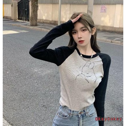 Áo Sơ Mi Tay Dài Cổ Tròn Dáng Rộng Thời Trang Cho Nữ OKDK-Y2K