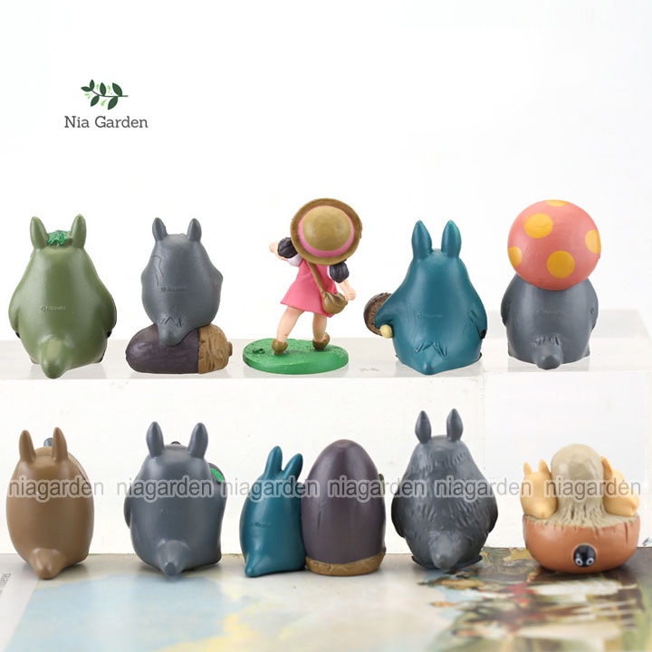 Tiểu cảnh Totoro trang trí chậu cây sen đá xương rồng mô hình nhân vật hoạt hình Anime terrarium mini Nia Garden N5